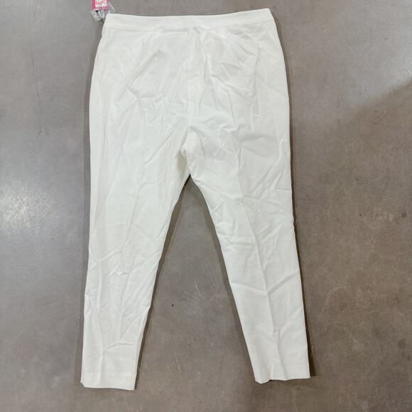 Vince Camuto Essentials Slim Leg Stretch Slit Ankle Pants Ivory Plus Sz 14W NWT - Picture 8 of 12